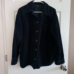 Madewell Women’s Corduroy Kentwood Oversized Shirt-Jacket, Dark Green, Medium